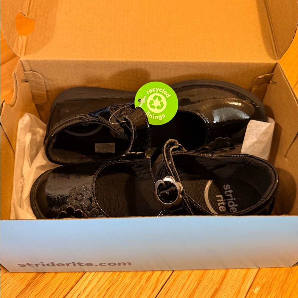 Stride Rite Shiny Black Kids Dress Shoes
